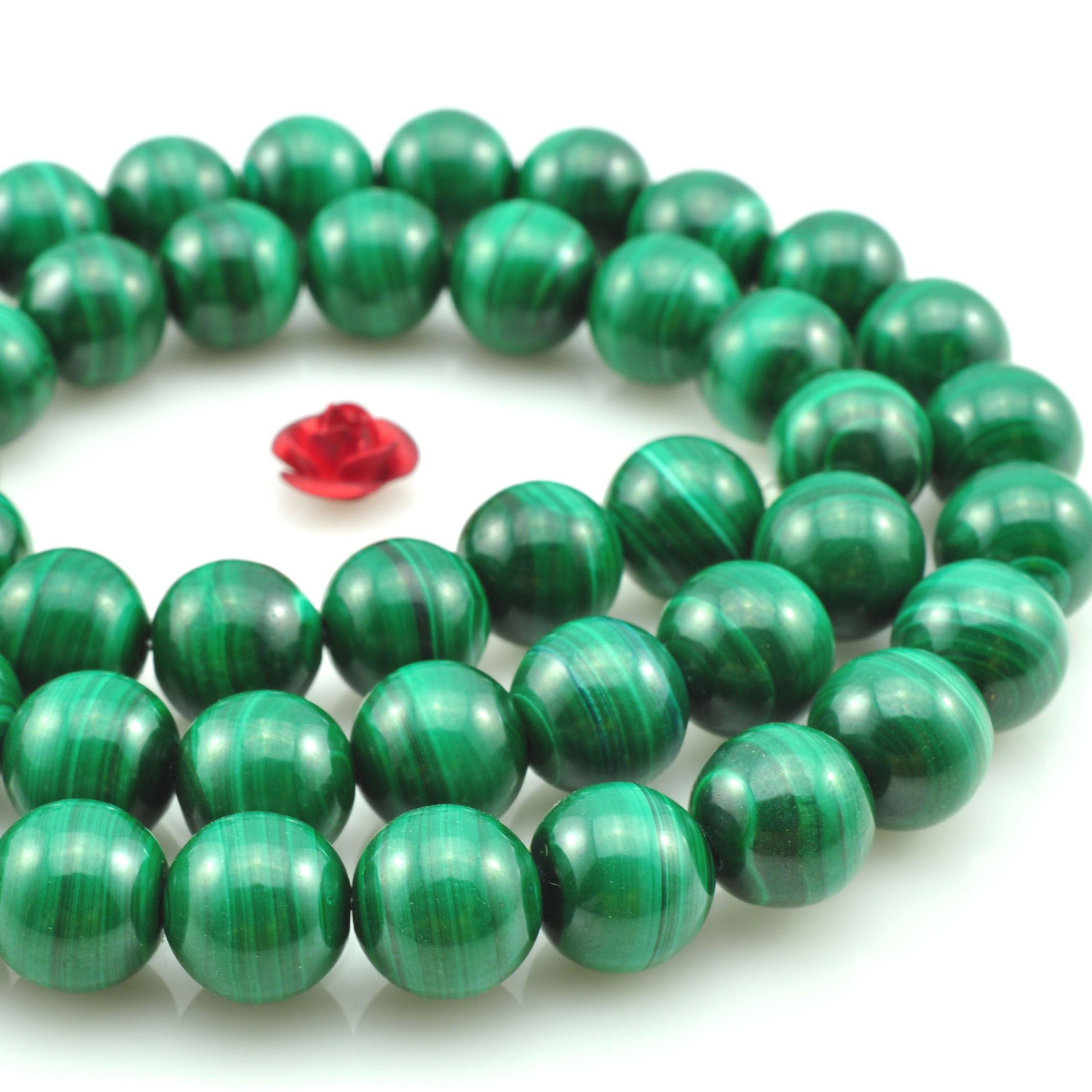 green Malachite natural Scattered beads Smooth surface circular Bead string Jewellery ornaments Bracelet Necklace Earrings Hand string Material Science Septal bead