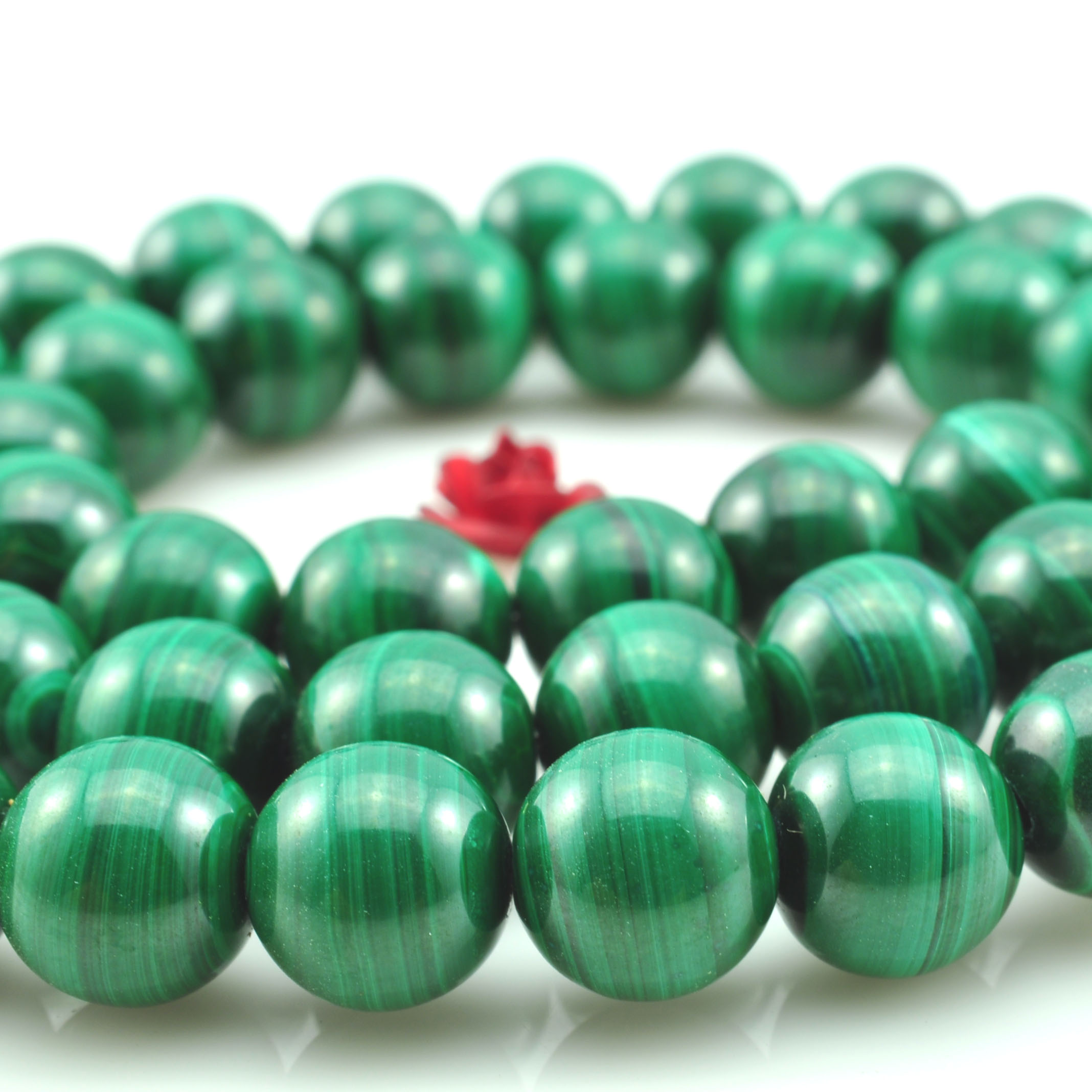 green Malachite natural Scattered beads Smooth surface circular Bead string Jewellery ornaments Bracelet Necklace Earrings Hand string Material Science Septal bead